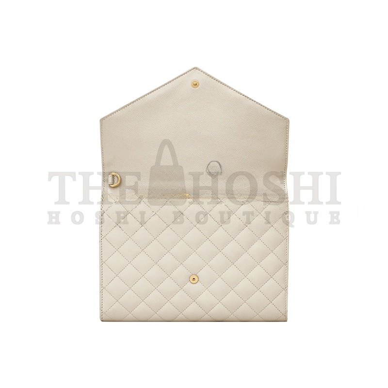 Y51 ENVELOPE FLAP POUCH IN MIX MATELASSÉ GRAIN DE POUDRE LEATHER 651030BOW919207 (21*16*3cm) Master Quality